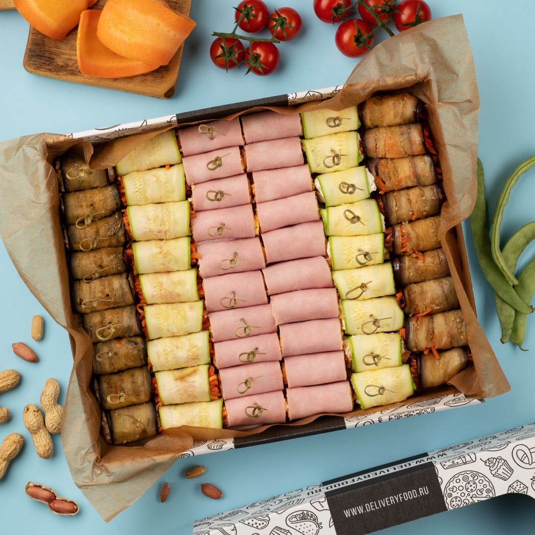 Prosciutto canapes with olives