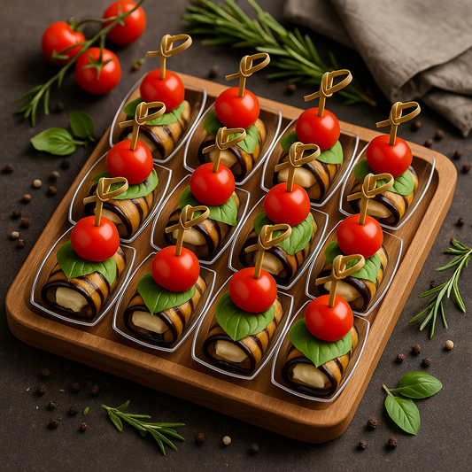 Eggplant basel halloumi roll