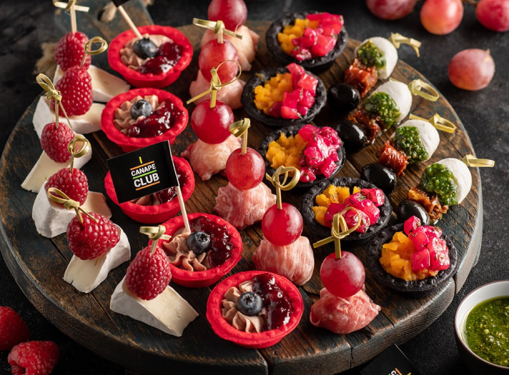Assorted dessert canapes platter